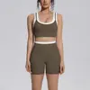 Nuevo conjunto de yoga a colorblock transfronterizo con tacto nude, casual y versátil, acanalado, de cintura alta, para ejercicio al aire libre, conjunto de seis piezas