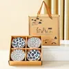 Juego de Vajilla Cerámica Estilo Japonés Caja de Regalo Tazones y Platos de Regalo Evento de Apertura Pequeños Regalos Souvenirs Venta al Por Mayor