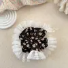 Novedad de Primavera Tela Floral Encaje Encaje Elegante Dulce Fresca Niña Anillo para Cabello con Cola de Caballo Headwear para Mujeres