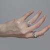 Anel de prata 925 esterlina nicho corrente incrustada com diamantes alta qualidade anel adorável feminino estilo frio ins moda escura temperamento