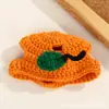 Chapéus de lã mini fofos feitos à mão em crochê, toucas de tricô com tema de frutas, acessórios para roupas de boneca, materiais para artesanato DIY