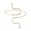 B3032 Moda Europea y Americana Diseño Creativo Sentido de Línea Geométrica Anillo de Brazo Metálico Pulsera Simple de Apertura Redonda en Forma de Gota de Agua
