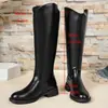 Botas altas de cuero versátiles para mujer, de comercio exterior transfronterizo europeo y americano, de caña alta, en stock, tallas grandes, venta al por mayor tallas grandes
