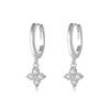 Pendientes de Plata de Ley S925 Yuanfan con Forma de Trébol de Cuatro Hojas y Circonita, Lujo Ligero, Pendientes Sencillos y Versátiles para Mujer, Venta al por Mayor Transfronteriza en Stock
