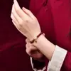 Pulsera de Arena Púrpura Dorada de Alto Contenido Cinnabar para el Año Nuevo para Mujer, Pulsera de Arena Imperial para el Año de Nacimiento, Regalo Pixiu para el Día de San Valentín para Novia