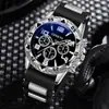Reloj Popular para Hombre Transfronterizo con Diseño Falso de Tres Esferas, Correa de Silicona Casual, Reloj de Aleación, Elegante y de Alta Gama para Muñeca de Hombre