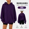 Sudadera con capucha casual de estilo coreano con hombros caídos para mujer, felpa gruesa, cálida y holgada, top tipo jersey oversized