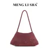 Bolso de Hombro Cruzado con Textura de Gamuza Mate Estilo Francés Retro Tejido para Mujer, Bolso de Cesta Tote para el Otoño e Invierno