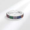 Desejo Amazon Cross-border Hot Sale Retro Ring Mulheres Cor Double Row Zircon Abertura Anel Joias Atacado Mulheres
