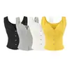 D218-26 Verano Encaje Patchwork Falso Dos Piezas Camiseta sin Mangas en Capas Chica Picante Color Sólido Cuello en U Sin Mangas Camisola Corta