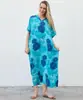 Vestido Largo Estampado de Cuello en V Estilo Bohemio Nuevo 2026, Cubre-traje Holgado Protector Solar, Vestido para Vacaciones en la Playa