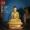 Buda Imóvel Totalmente Dourado em Bronze de uma Aldeia de Xizang, Estátua de Buda Decorativa de Bronze Feita à Mão para Interior