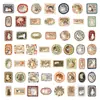 50 adesivos fofos de gato retrô literatura nonsense alto valor de cor etiqueta de personalidade adesivos DIY conta manual criativa adesivos de mesa