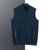 Colete de cashmere masculino 100% cashmere puro outono e inverno novo sem mangas zíper com bolso cardigan colete de malha refinado