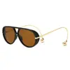 025 Gafas de Sol de Moda Europeas y Americanas para Hombre con Doble Puente de Aviador Montura Grande Metálica Gafas de Sol Nuevas para Mujer Amazon Naranja