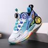 Tênis de basquete infantil Combate real Superfície de malha respirável Verão Novos sapatos para meninos Sapatos esportivos de som de fricção Resistente ao desgaste e antiderrapante