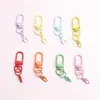 Llavero de Cuentas DIY Accesorios Metálicos Anillo de Alambre de Acero Hebilla de Puerta Cordón de Cuero de Silicona Anillo para Tarjeta Campana Pequeña Cierre de Resorte