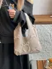 Bolso de Axila Estilo Ballet con Lana, Lazo de Perlas y Bolso de Punto para Mujer, Bolso Versátil para Otoño e Invierno
