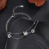 Pulseira de camada dupla com cintura fina para mulheres, design de nicho, geométrica requintada, toque de alta qualidade, versátil, adequada para melhores amigas, atacado
