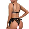 Suministro transfronterizo de nuevos bodys sexy de encaje con pestañas europeos y americanos para mujer, lencería erótica transparente calada, venta al por mayor desde el fabricante