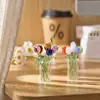 Artesanato Requintado Tulipa Vidro Flor Pura Feito à Mão Arranjo de Flores Artificiais Flor Preservada Arte Criativa Ornamento de Mesa
