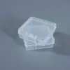 1.7 Alto 5.5 Cuadrado Caja de Plástico Transparente DIY Manicura Joyería Caja de Almacenamiento de Frijoles Caja de Embalaje para Piezas de Ferretería