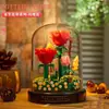 Venta al por mayor Transfronterizo Popular Flor de Rosa Bloque de Construcción Maceta de Montaje Serie Decoraciones para Sala de Estar Juguetes de Partículas Pequeñas Regalos para el Festival Qixi