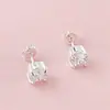 Joyas de Comercio Exterior Chapado en Cobre Plata 925 Zirconia Blanca de 6 mm Pendientes Lujo Accesible Moda Temu Xiyin Tk Venta Caliente