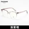 Montura de Gafas Retro Negra para Hombres con Miopía y Grado, Armazón Grande Liso de Moda con Lentes Planos Anti-Luz Azul para Mujeres