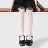 Zapatos y Calcetines: Leggings de Algodón para Niñas, Calcetines de Malla Finos de Verano, Estilo Coreano Ins Transpirables Ligeros Medias para Niñas