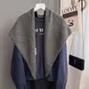 Bufanda Triangular de Lana Mezclada de Color Sólido para Mujer, Elegante Chal de Ganchillo Exquisito y Versátil, Versión Mejorada Calentador de Cuello para Invierno
