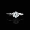 Anillo de Moissanita Nuevo en Stock Anillo de Plata de Ley S925 para Mujer Anillo de Boda para Mujer de 0.5 Quilates