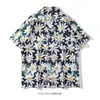 Estilo Casal de Verão Margarida Selvagem Graffiti de Verão Flor Tendência Nacional Marca Ins Solta Estilo Havaiano Camisa Versátil