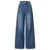 Jeans de pierna ancha para mujer con diseño vintage lavado de algodón Tencel, pantalones rectos holgados de cintura alta estilo americano para otoño e invierno 2026