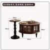 Mesa de centro Darla Vintage Estilo Francés, Madera Maciza, Adecuada para Apartamentos Pequeños, Uso Doméstico, Lujo Ligero, Sensación de Alta Gama, Mesa de Centro Redonda Estilo Mid-Century Americano