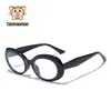 Gafas infantiles de montura ovalada tr90 con bloqueo de luz azul, montura de gafas, patilla de silicona, niña, suave, tacto de alta calidad, montura de gelatina, simple