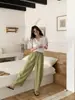 Pantalones Mint de Tencel para Mujer Verano 2026 Nuevo Estilo Coreano Holgados Adelgazantes Caída Estilo Perezoso Pantalones Cortos 100% Licocel