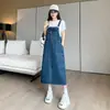 Fotos Reales, Precio Real: Vestido de Peto de Mezclilla Versátil Casual Holgado Estilo Nuevo Otoño 2025, Vestido Delgado de Longitud Media para Mujer