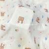 Manta de siesta de algodón puro de doble gasa para recién nacidos, tela coreana con estampado de oso, bolsa, toalla y manta