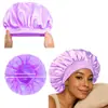 Touca de Dormir de Cetim com Aba Larga Europeia e Americana para Mulheres, Touca para Cuidados com o Cabelo, Venda Quente Transfronteiriça, Touca de Dormir que Não Danifica o Cabelo, Touca de Banho Adulto com Topo Arredondado