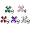 Brincos de Botão Planos Super Brilhantes em Formato de Flor de Liga de Titânio, Piercings Labiais, Piercings de Cartilagem Auricular, Cabeças de Reposição para Acessórios de Piercing, Venda Direta do Fabricante