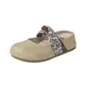 Pantuflas cerradas tejidas de malla hueca estilo retro para mujer 2026, para usar al aire libre, con suela gruesa, que aumentan la altura, sandalias casuales sin cordones