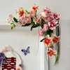 Decoração de Quarto de Casamento Enfeites Pendurados para a Porta do Quarto do Noivo com Flores Artificiais para Decoração de Canto da Porta do Quarto da Noiva Usando Flores Artificiais
