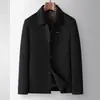 Chaqueta de lana hecha a mano para hombre, estilo otoño e invierno, con forro de plumón desmontable, adecuada para hombres jóvenes y de mediana edad, una prenda exterior cálida y elegante para negocios