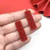 30 Estilo Chinês Vermelho Bênção Caractere Chinês DIY Acessórios de Joia Feliz Ano Novo Pingente de Paz Acessórios de Ano Novo