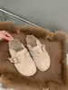 Pantuflas de Media Caña Peludas Baotou para Mujer Estilo Nuevo 2026 Otoño/Invierno Uso Exterior Zapatos Birkenstock para Mujer Cálidas con Forro Polar Adicional Pantuflas de Algodón Versátiles