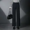 3110 Jeans de Pierna Ancha para Mujer para Primavera y Otoño, Largo Nueve Puntos, Tencel, Súper Cómodos, Estilo Nuevo, Pierna Recta, Pantalones Largos de Corte Holgado