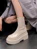 Botines de moda para mujer, de estilo delgado y pequeño, combinables con todo, estilo Martin de suela gruesa, estilo coreano, otoño e invierno, 2024