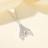 Collar de falda pequeña de plata s925 con forma de corazón inteligente para mujer, estilo coreano, colgante dulce de moda, cadena de clavícula sencilla, regalo para novia