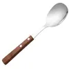 Cuchara de servir de acero inoxidable y palo de rosa 304, Colador de servir, Palillos de servir, Juego de tres piezas de vajilla pública para reuniones familiares